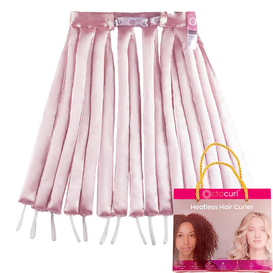 Octocurl Satin Hair Curlers - Heatless Curls Overnight - Headband Curlers for Long Hair (Satin - Pink)