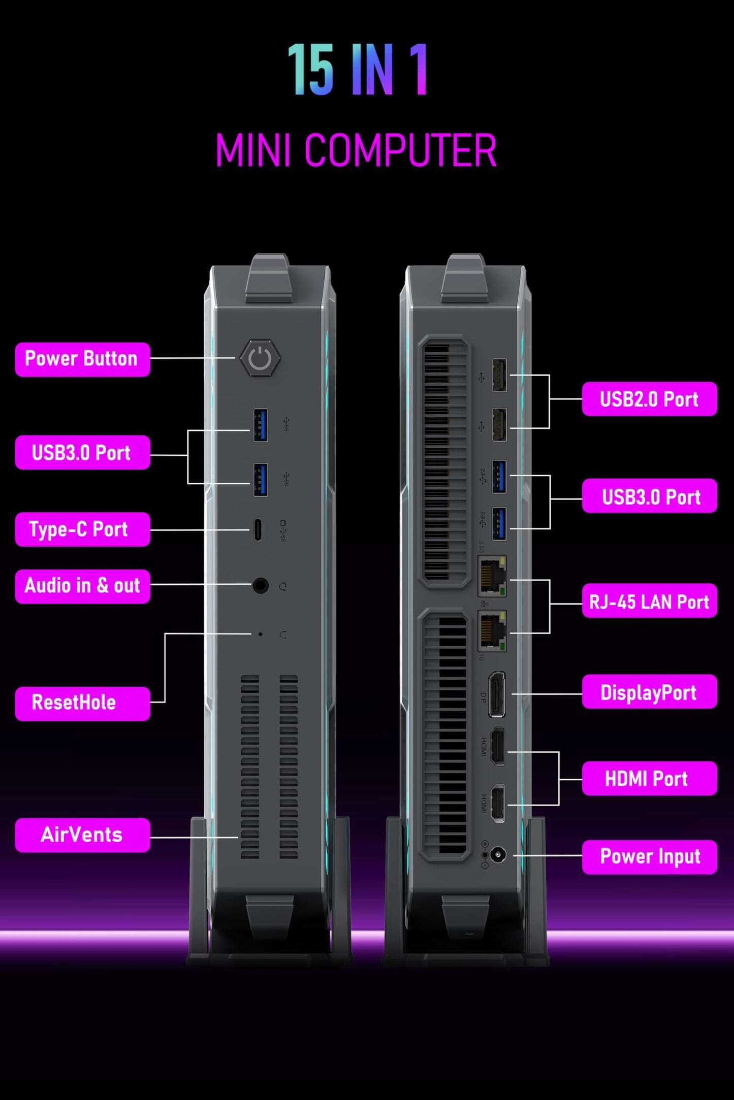 FUNYET Mini PC Gaming PC,Desktop Computer,Intel i9-12900HK Processor 14 Cores 20 Threads (up to 5GHz),RTX 3060 12G Mini Tower Computer,32GB RAM 1TB SSD,Support 4K Display, Dual LAN,WiFi 5,BT 4.2,RGB