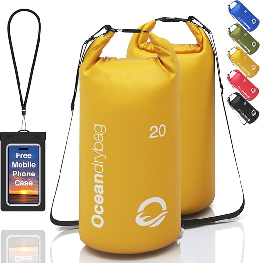 Oceandrybag - Waterproof Dry Bag Backpack - Floating Dry Sack Portable for Kayaking, Beach, Rafting, Boating, Hiking, Camping, Fishing with Waterproof Phone Case