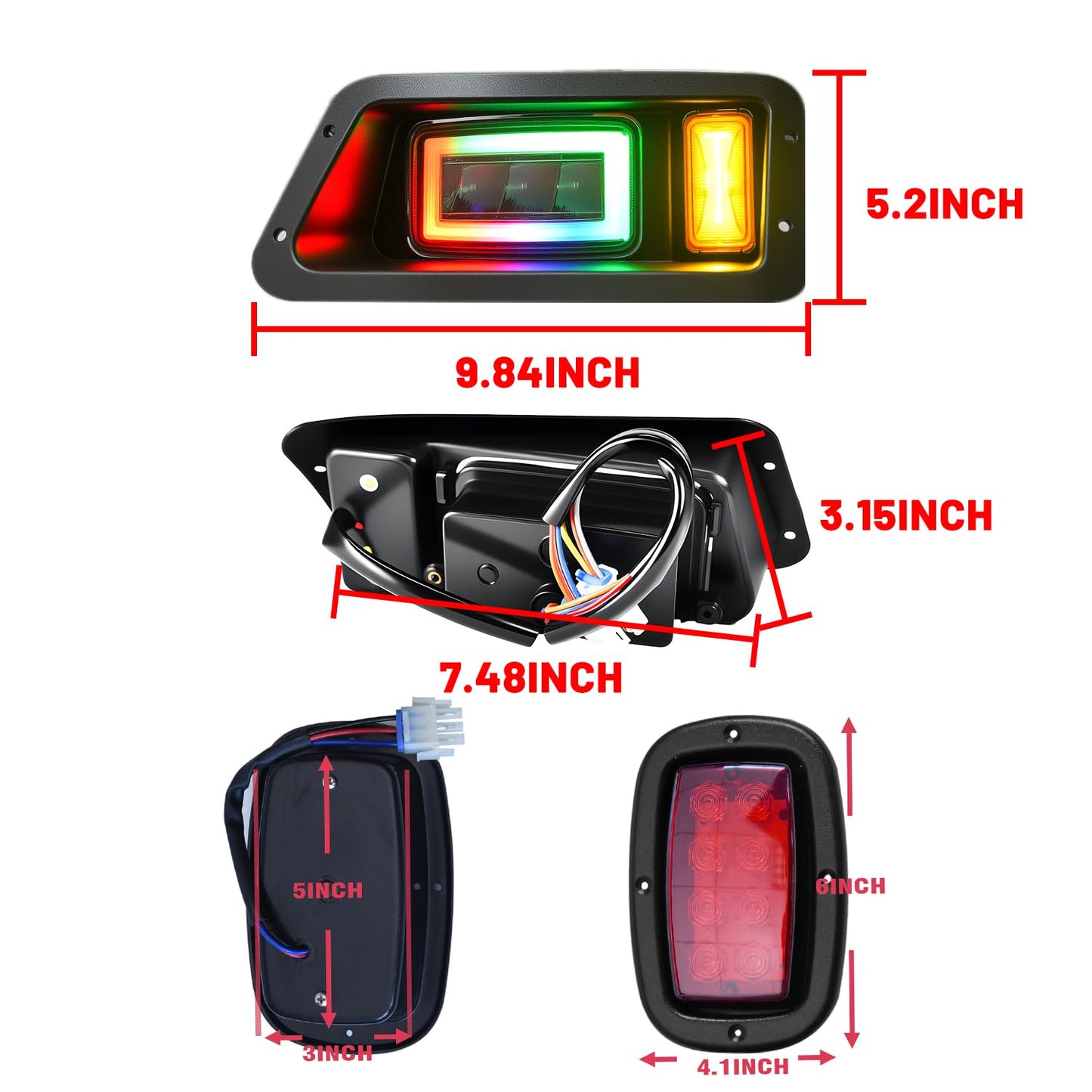 Deluxe LED RGB Golf Cart Light Kit for Yamaha G22 G19 G16 G14 Gas & Electric Golf Carts -