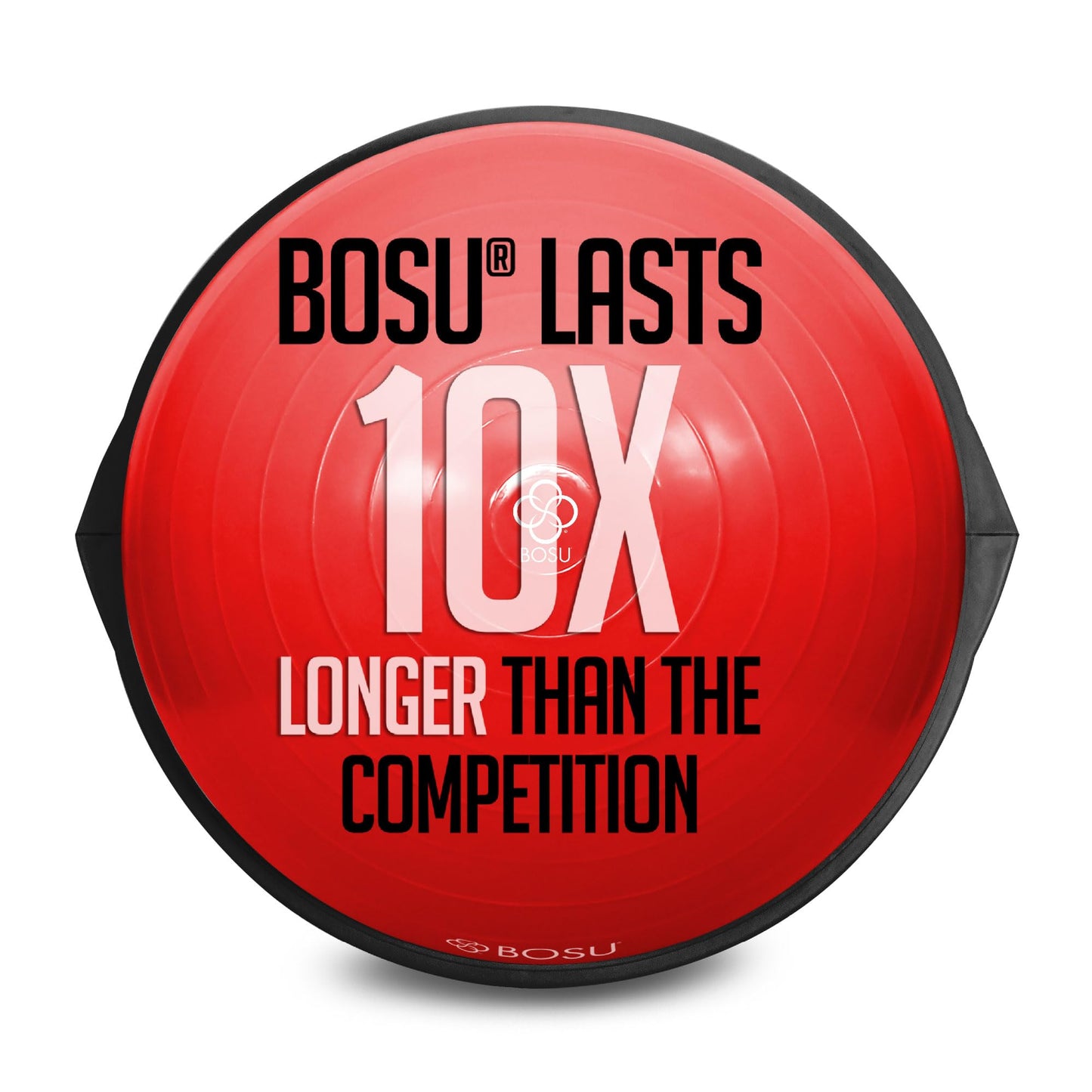 BOSU 26 Inch Pro Balance Trainer Ball Exercise Fitness Gym Equipment for Yoga, Sports, Personal Trainer, and Physical Therapy, Red, Black