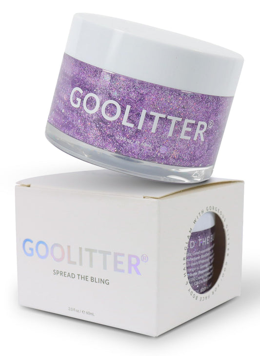 Goolitter Face, Body & Hair Holographic Purple Glitter Gel [Purple Sugar] 2oz (60mL) | Fine | K-Beauty | Halloween, Festival, EDM, Rave, Party, Concert, Costume Makeup | Vegan, Cruelty Free
