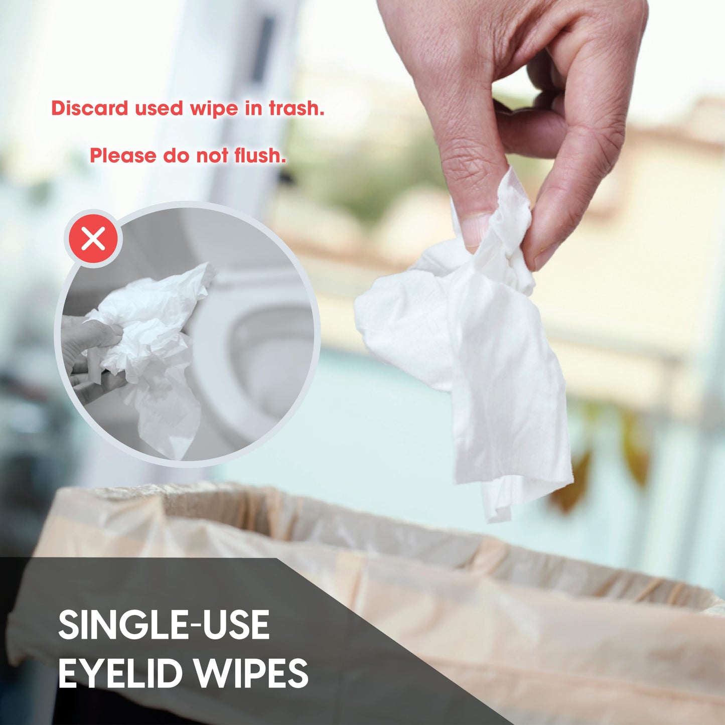 Clear C Eyelid Wipes Pre-Moistened for Dry Eyes – Rinse Free Eye Lid Cleaning Wipes – Individually Wrapped Travel Eye Wipes, 1 Box of 30