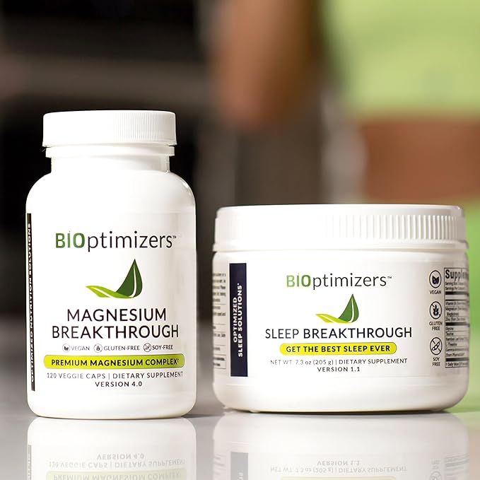 BIOptimizers Magnesium Breakthrough Supplement 4.0 - 7 Forms of Mg: Glycinate, Malate, Citrate, and More - Natural Support for Sleep and Cognitive Function - 60 Capsules- Calming Vitamins Complex