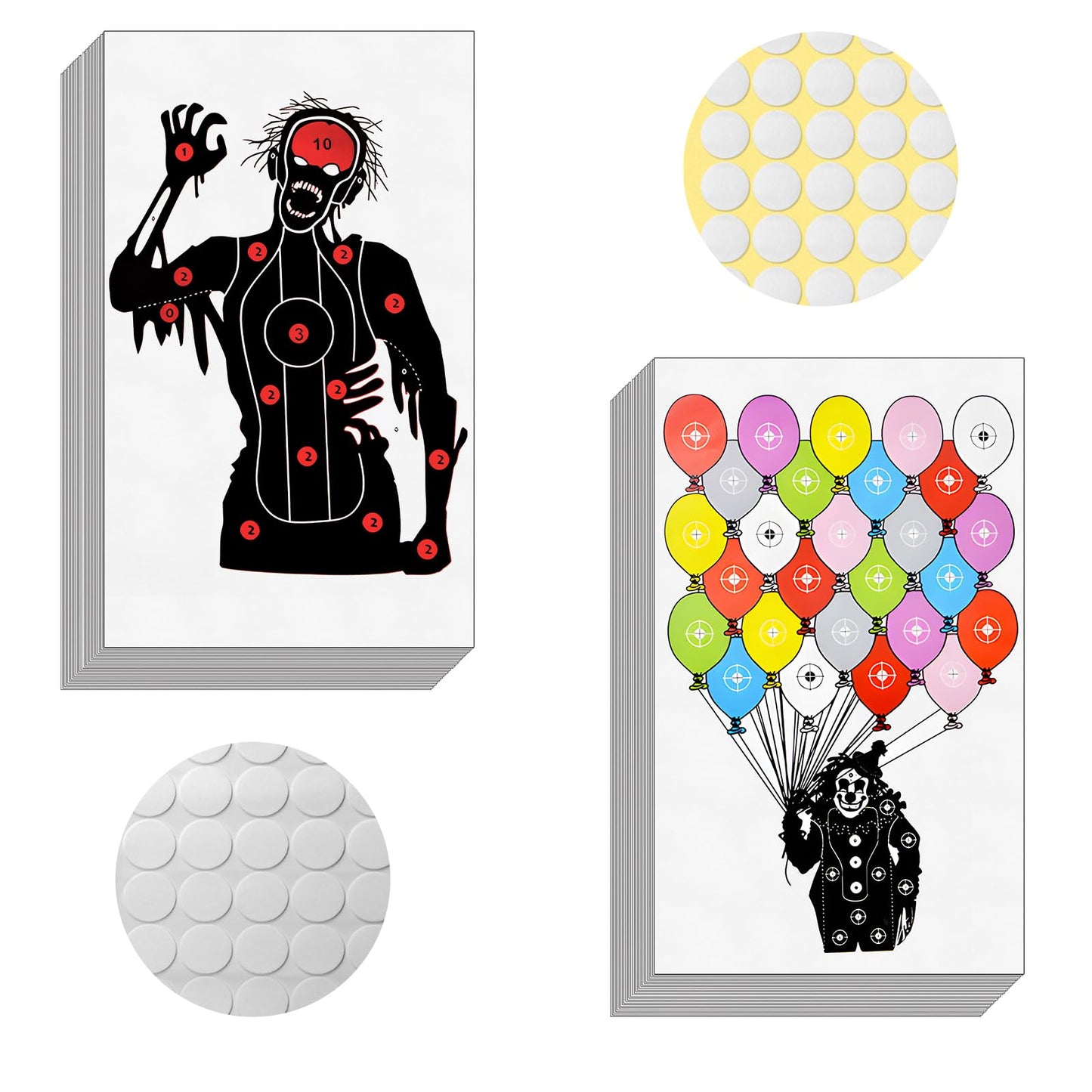 30 Pcs Shooting Targets for The Range - 20 x 12 Inches Zombie Archery Targets Paper, Bow and Arrow Targets Paper for Backyard, for Indoor Outdoor Practice & Shooting (MIX-Clown+Zombie)