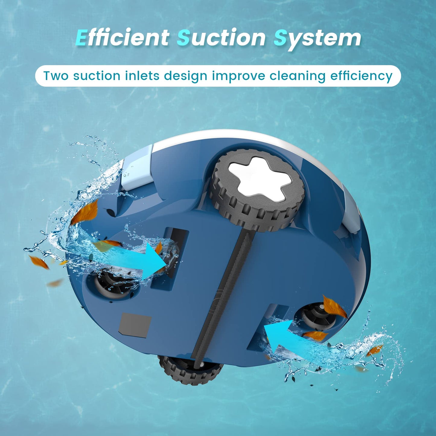 OUCAXIA Y10 Cordless Robotic Pool Cleaner Automatic Vacuum - 90 Mins Runtime, Powerful Suction, Self-Parking, Lightweight for Above/Inground Pools Up to 65ft/1100 Sq.Ft, White