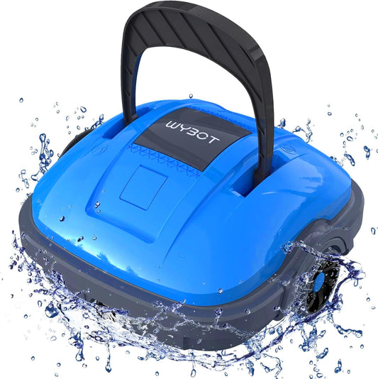 WYBOT Osprey 200 Cordless Robotic Pool Vacuum, Dual-Motor, Powerful Suction,180μm Fine Filter, Automatic Pool Cleaner, Self-Parking, Ideal for Above Ground Flat Pool-Dark Blue