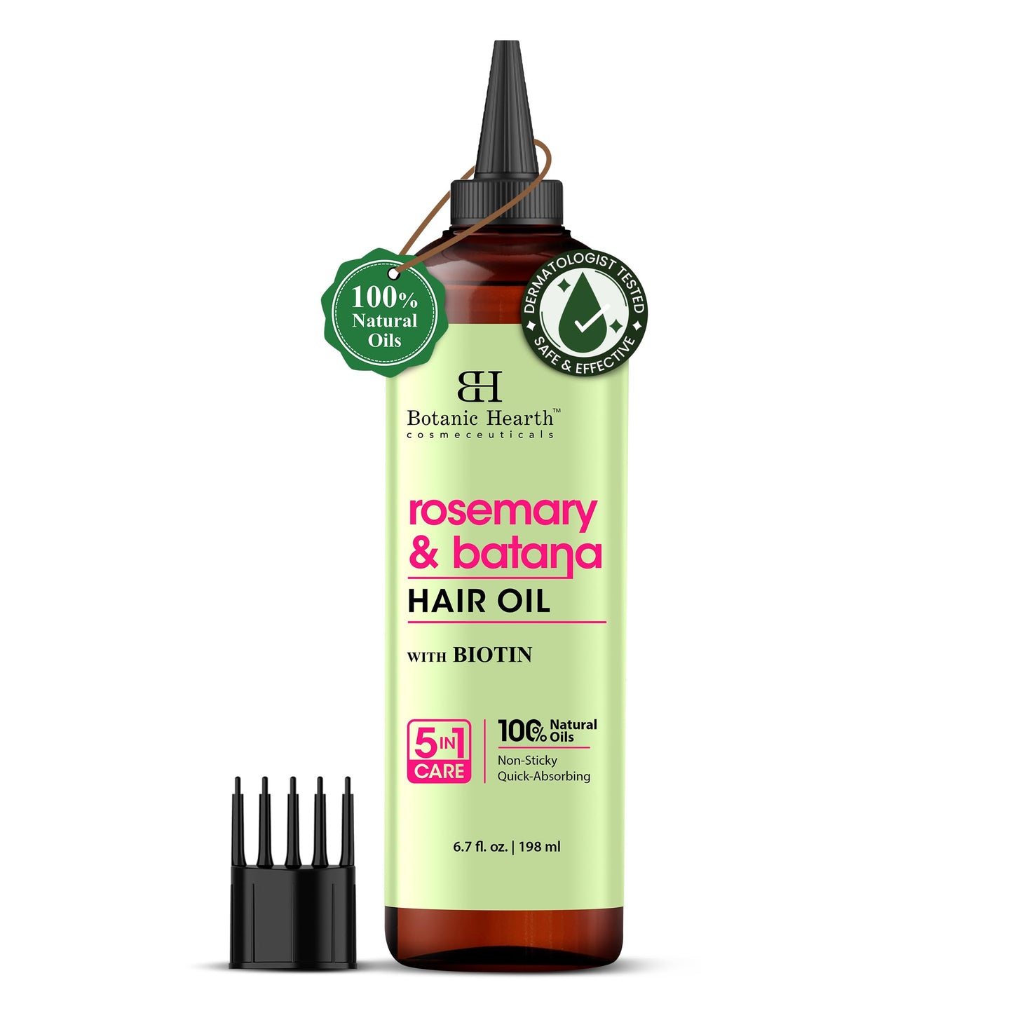 Botanic Hearth Rosemary & Batana Hair Oil (6.7 fl oz) | Revitalizing and Strengthening Hair Treatment for Fuller, Healthier-Looking Hair | Paraben Free | Suitable for All Hair Types