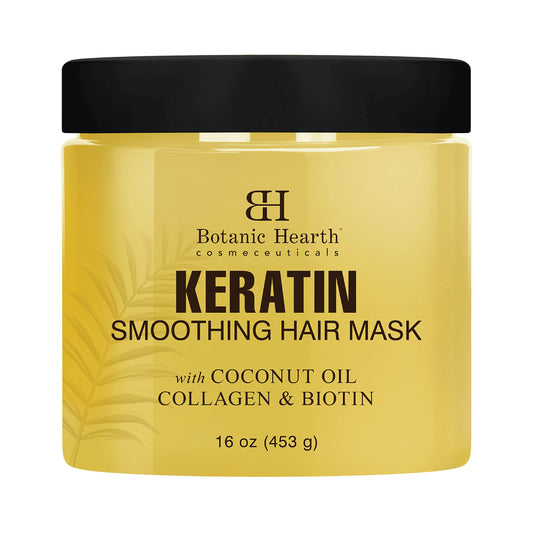 Botanic Hearth Keratin Hair Mask - Biotin, Collagen & Coconut Oil - For Dry Damaged Treated Hair - Restore, Repair, Smoothing, C