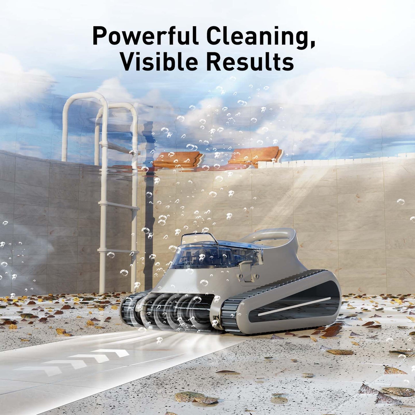 Pool Vacuum for Above Ground Pool Up to 2000 Sq.ft, Pool Vacuum for Inground Pools Lasts Up to 150 Mins, Dual Brushes for Superior Cleaning, Pool Cleaner for Wall, Floor and Auto Mode