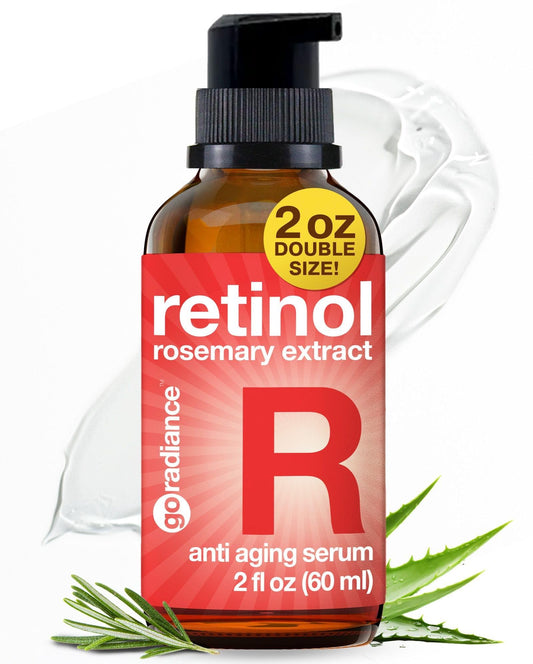 2X Bigger 2Oz, Go Radiance 1% Retinol Serum For Face, Dark Spot Remover For Face, Anti Aging Serum, Pure Retinol For Face, Retin