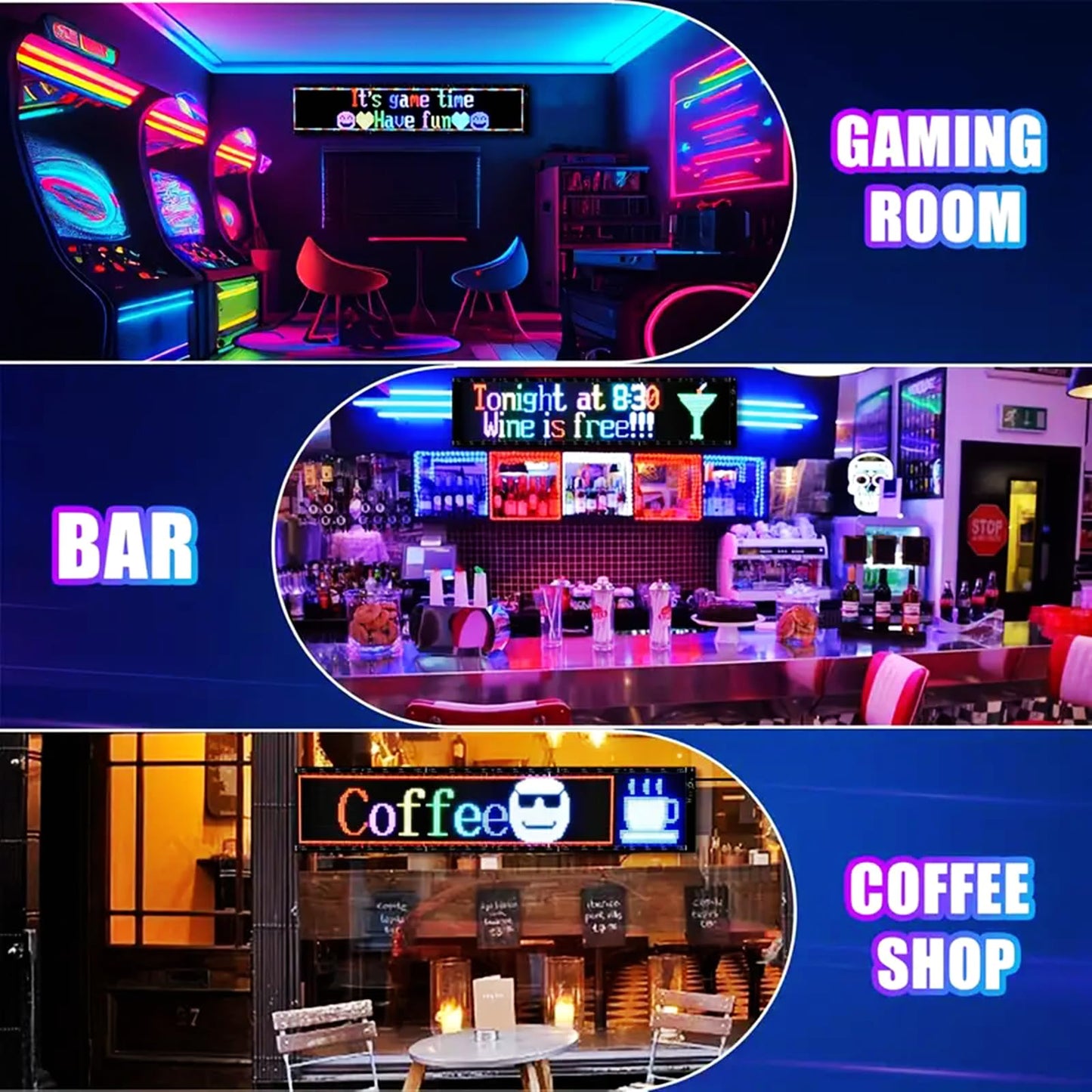 Goodream Devil Eyes Light for Windshield, 52in*7.5in Large Size DIY Programmable Flexible LED Display for Car Truck SUV Neon Sign Cool Accessories