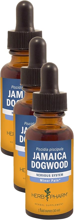 Herb Pharm Jamaica Dogwood Liquid Extract for Minor Pain - 1 Ounce (Pack of 3)