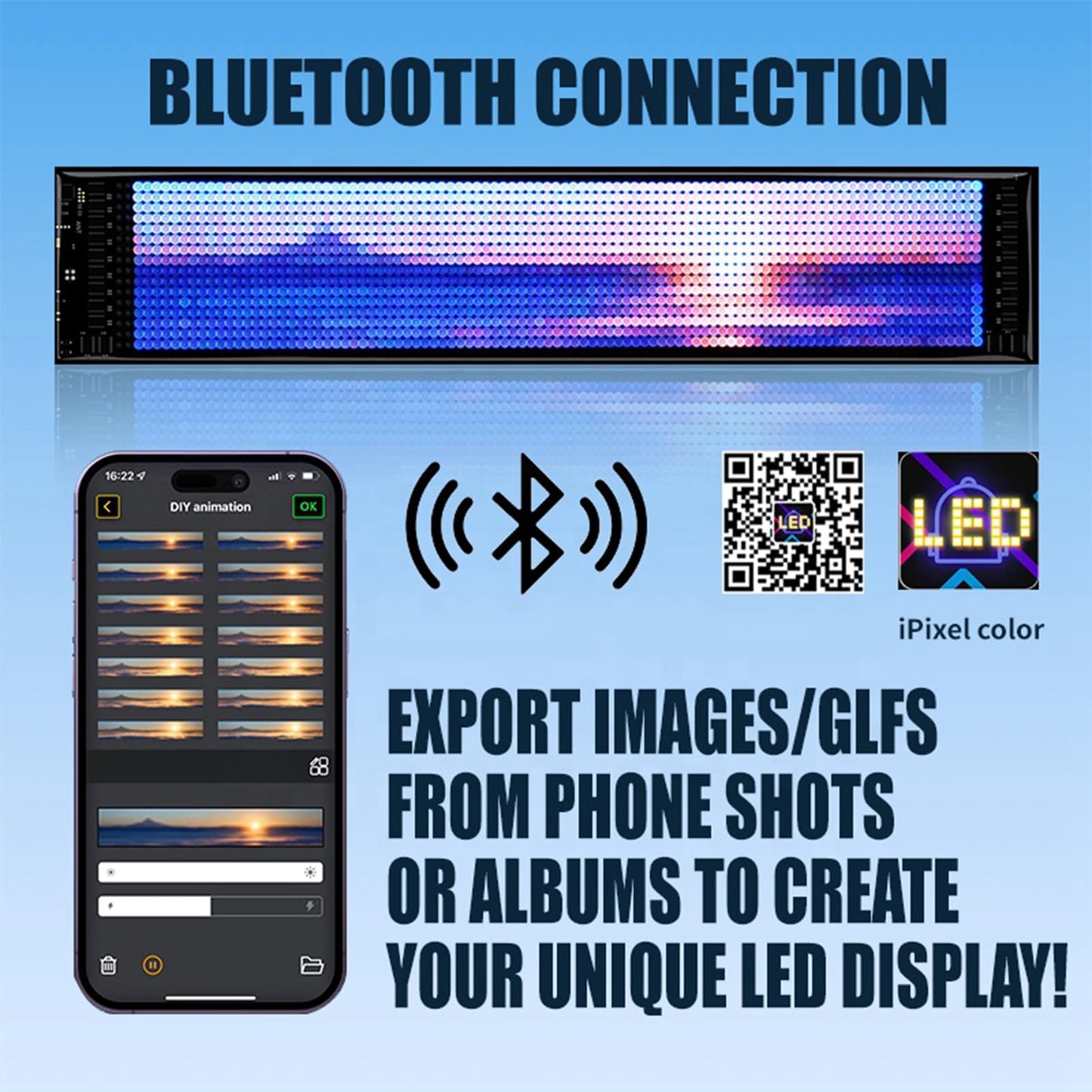 Goodream Devil Eyes Light for Windshield, 52in*7.5in Large Size DIY Programmable Flexible LED Display for Car Truck SUV Neon Sign Cool Accessories