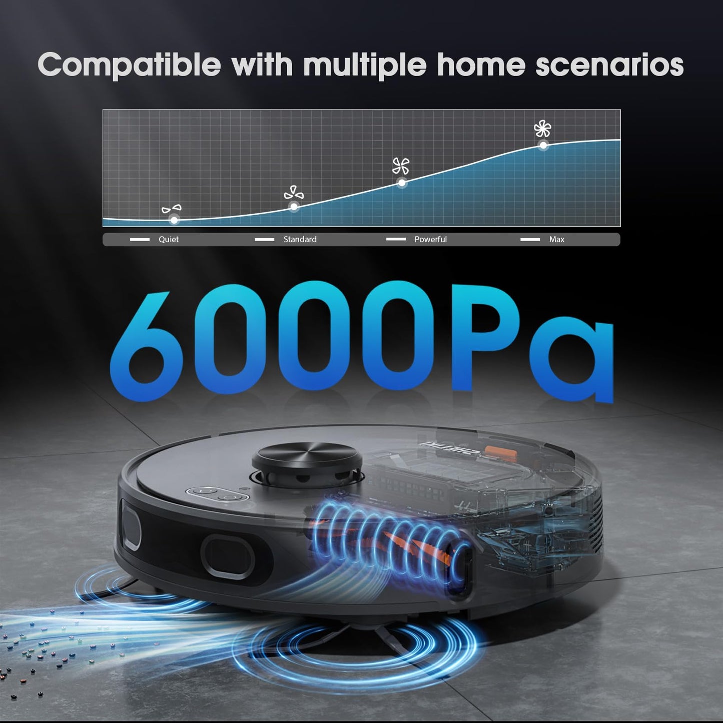 Robot Vacuum and Mop, 3-in-1 Robotic Vacuums Cleaner with LiDAR Navigation Smart Mapping & Max Strong 6000Pa Suction, Self Emptying Bases for 70 Days, WiFi/App/Alexa Voice Control, Obstacle Avoidance