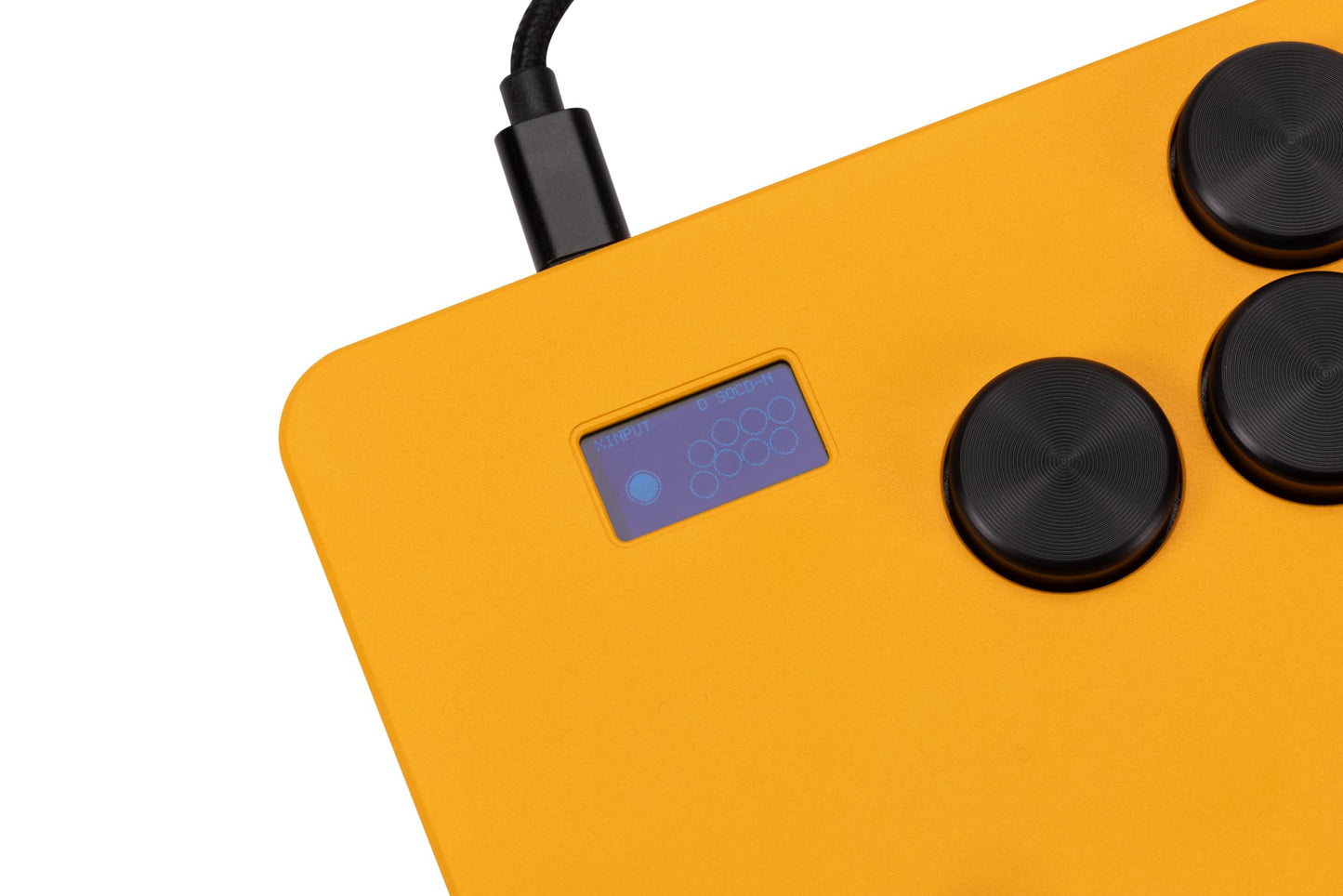 KEEBMONKEY DOIO Hitpad Standard Series Aluminum & Acrylic Gaming Leverless Arcade Controller w/ 0.96' Display, RGB & Dual USB-C for PC/Switch/PS3/PS4/PS5 (White)