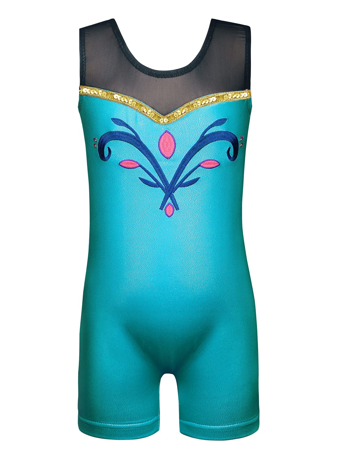 HOZIY Leotards With Shorts for Girls Gymnastics 5t Size 5-6 Years Old Biketard Black Lace Sequins Unitard