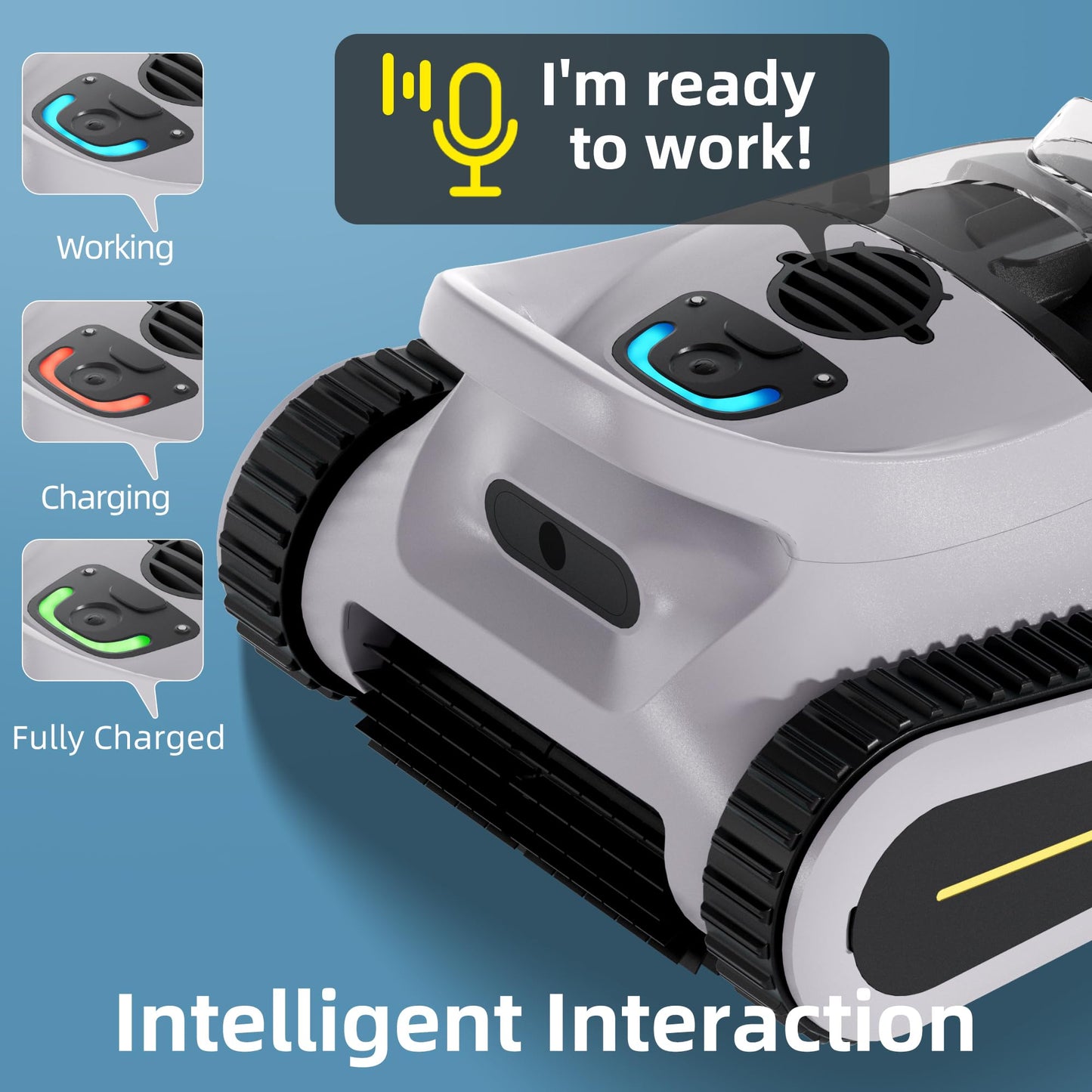 Pool Vacuum for Above Ground Pool for In Ground Pools, 2.5h Runtime, Cordless Robotic Pool Cleaner with 2024 Upgraded Motor, Wall Climbing, Intelligent Route Planning