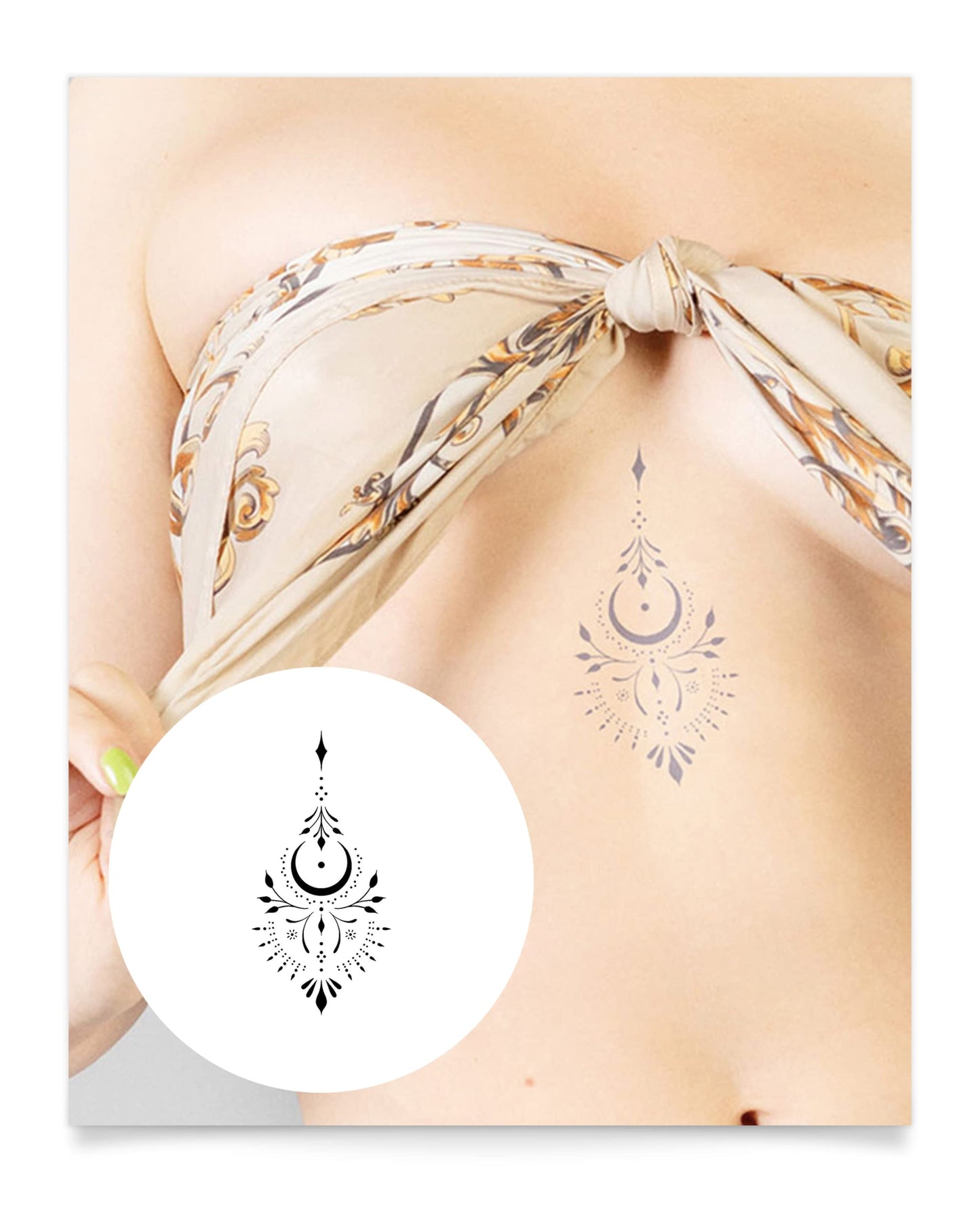 Inkbox Temporary Tattoos, Semi-Permanent Tattoo, One Premium Easy Long Lasting, Water-Resistant Temp Tattoo with For Now Ink - Lasts 1-2 Weeks, Spellbind, 4 x 4 in