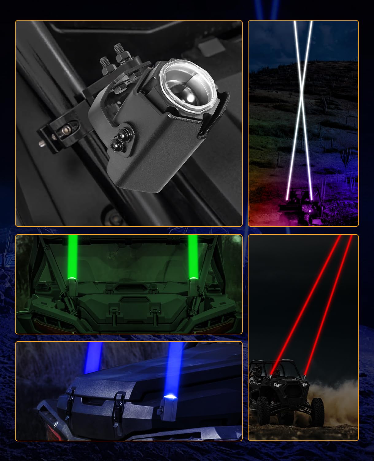 Nirider Whipless Whip Lights with Switch & Remote Whipless Pods RGB Chase Light Antenna LED Light Whips for SXS, UTV, ATV, RZR, Can Am, Dune Buggy, Truck, Boat - 2PCS Red Green Blue White