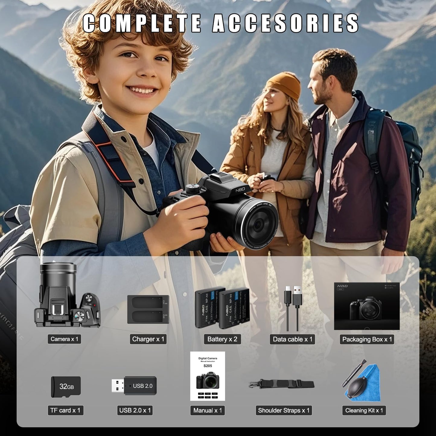 64MP 5K Professional Digital Cameras for Photography, 3” 180° Flip Screen WiFi, Autofocus Vlogging Camera for YouTube Live Streaming, 16X Digital Zoom Anti-Shake with SD Card & 2 Batteries (Black)