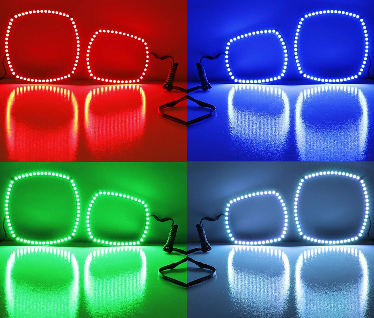 iJDMTOY 210-LED RGB Multi-Color LED Angel Eyes Halo Rings Compatible with Dodge 2011-2014 Charger Front Road Illuminating Lights w/Adjustable Setting