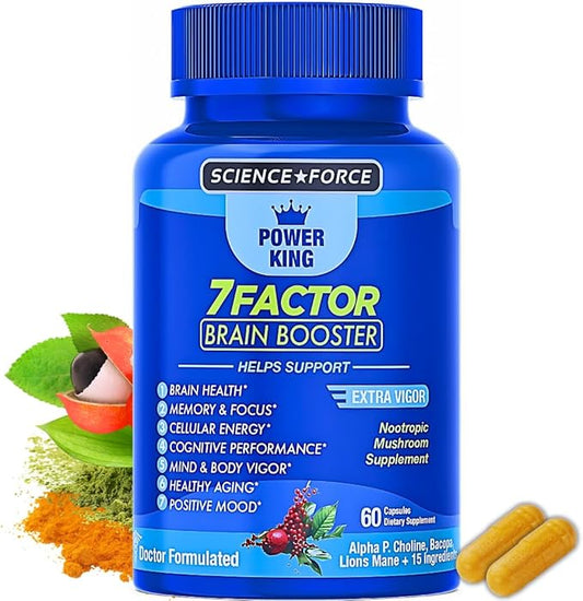 Brain Supplements for Memory & Focus - Nootropic Brain Health - Cognitive Performance, Clarity, Energy, Mental Vigor, Shilajit - Alpha Choline, Lion's Mane, Bacopa, 18 Premium Ingredients