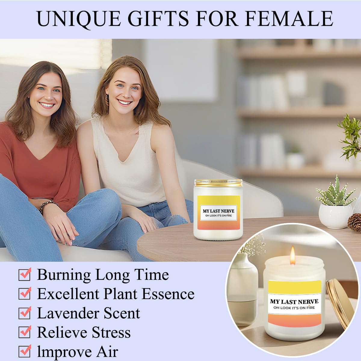 Birthday Gifts for Women Friendship, Funny Best Friend Birthday Gifts for Women Mom Wife Aunt Coworker Teacher Christmas Wine Tumbler Coffee Mug Makeup Bag Bracelets Braclets Scented Candle