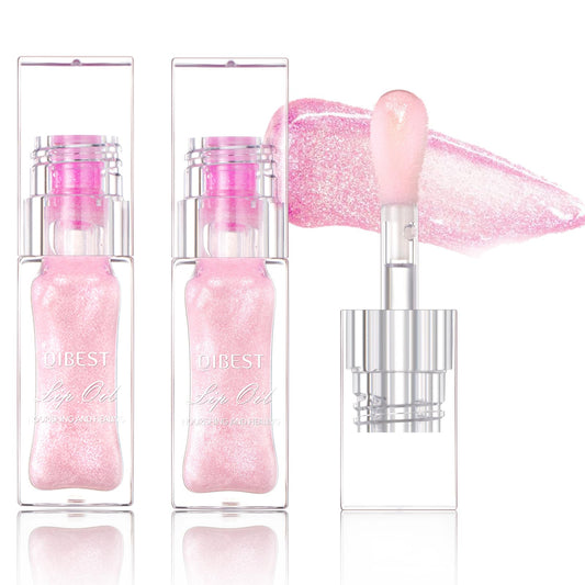 2Pcs Magic Color Changing Moisturizing Lip Glow Oil Plumping Glimmer Glow Lipstick, Hydrating Lip Gloss Lip Balm Transparent Lip Care, Long Lasting Moisturizing Non-sticky Fresh Texture Lip Oil