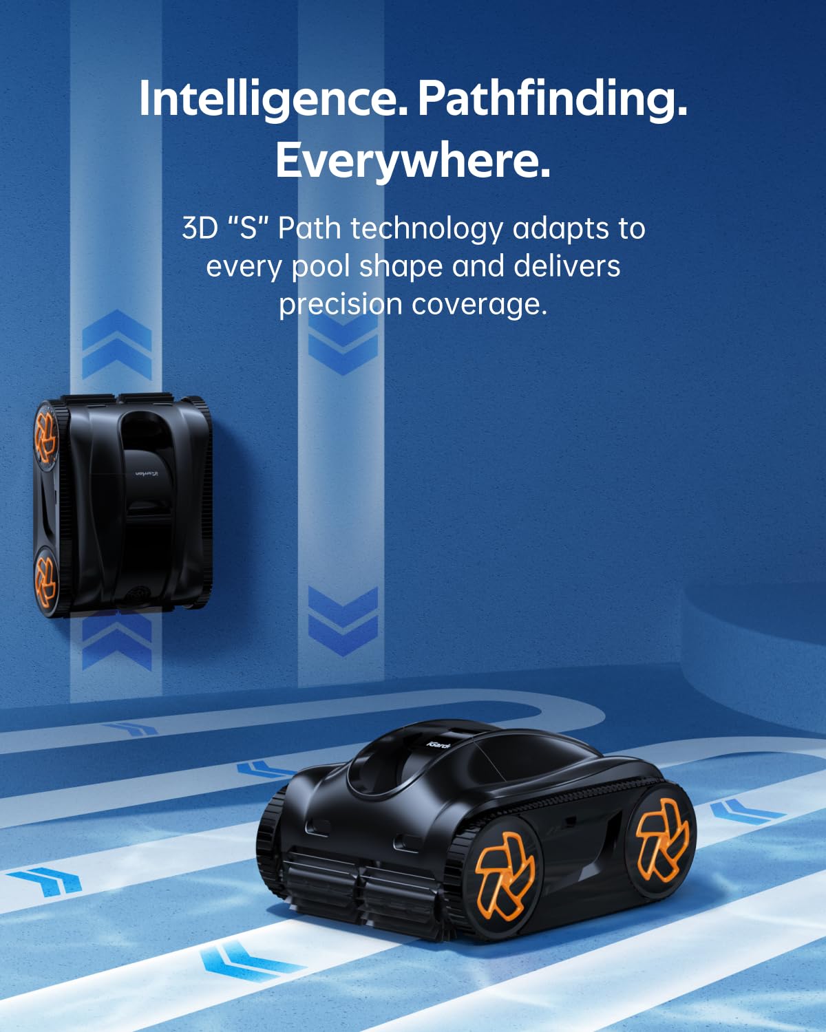 iGarden Pool Cleaner K60, 6H Runtime Cordless Robotic Pool Vacuum, Touch Screen, Smart Navigation, Cleans Floor, Walls, Waterline, Ideal for Above & In-Ground Pools, Self-Parking