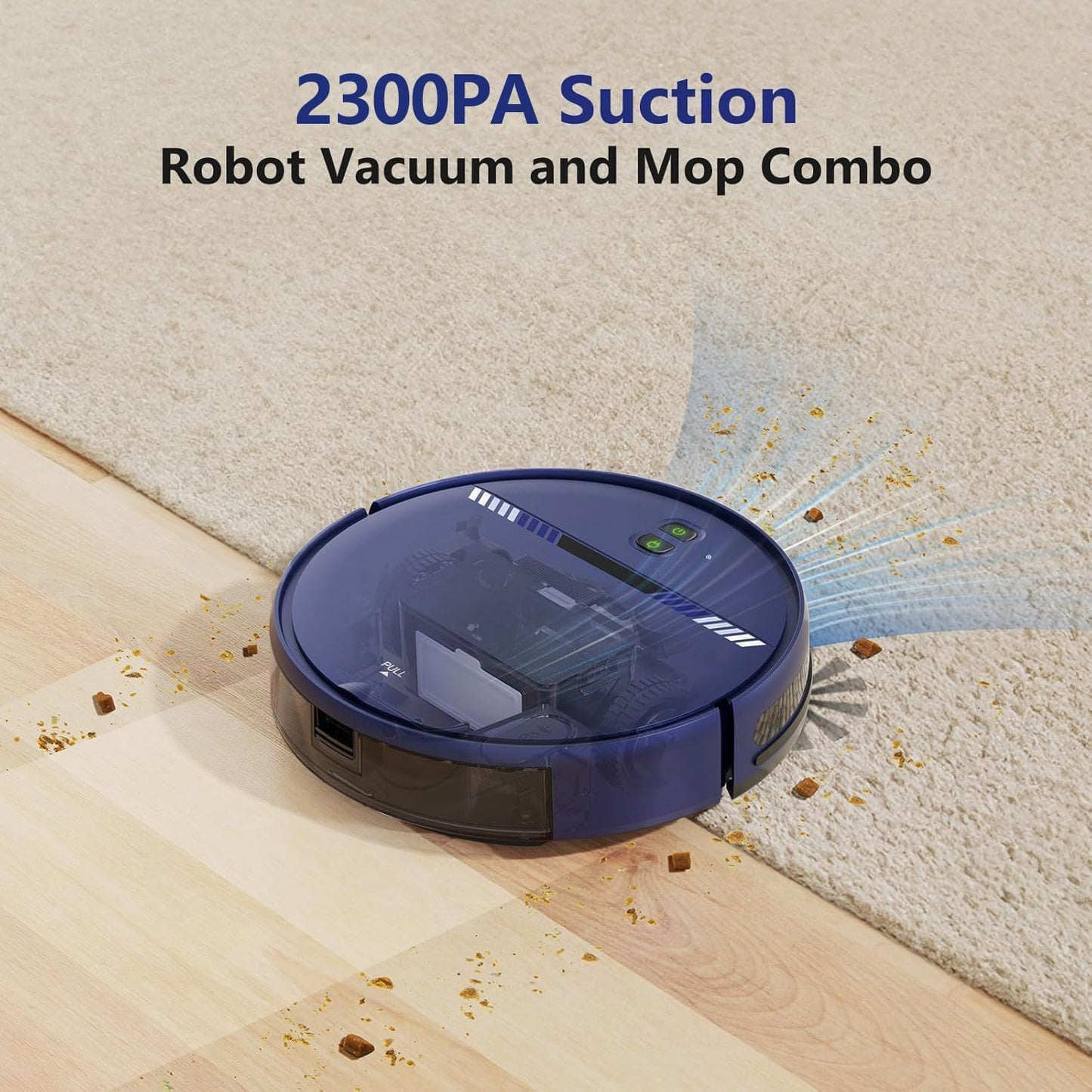 Robot Vacuum and Mop Combo, Automatic Slef-Cleaning Robotic Vacuum Cleaner for Pet Hair, Smart 2 in 1 Mopping Robot Vacuum with Schedule, WiFi/App/Voice, Slim, Ideal for Hard Floor, Carpet
