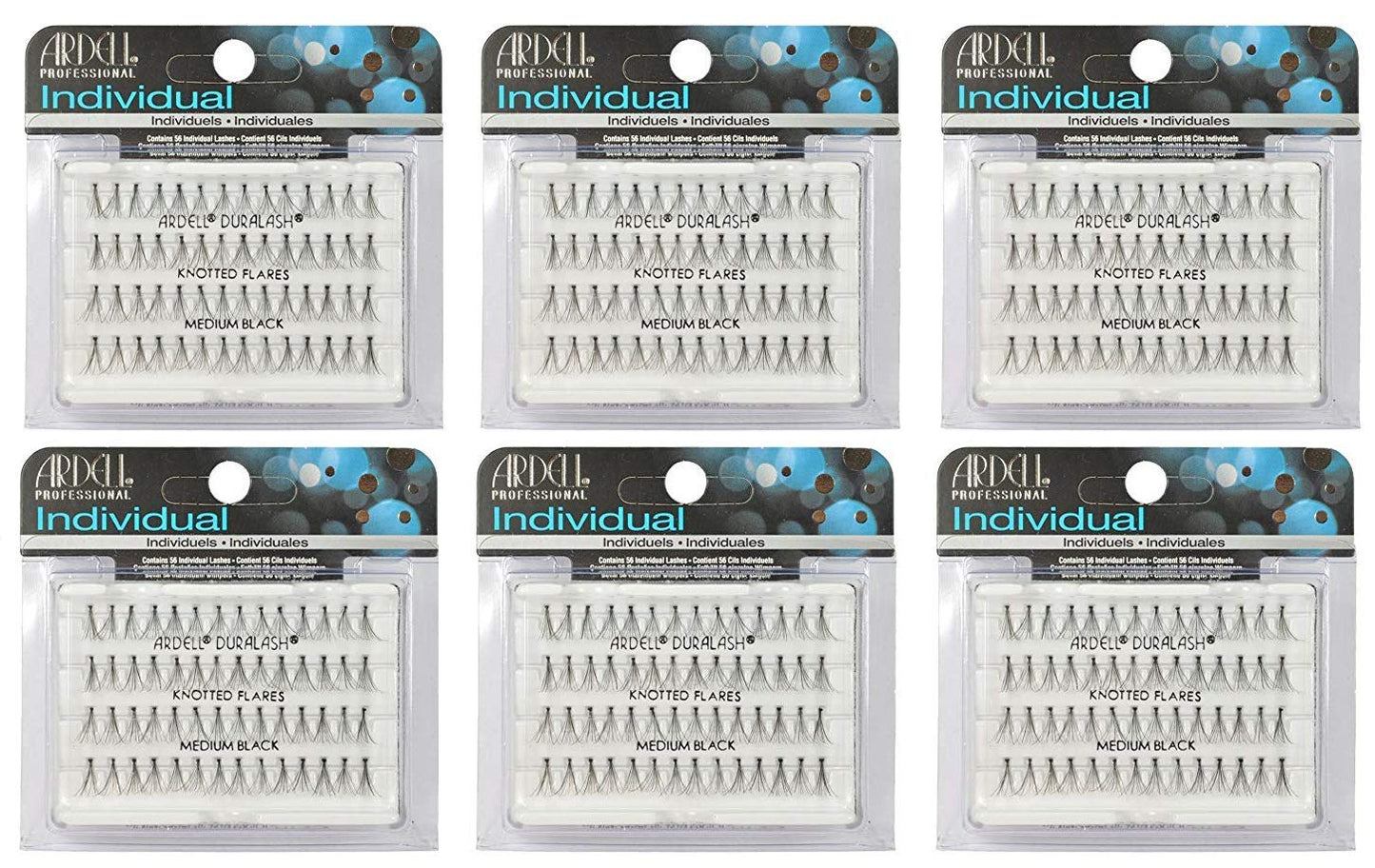 (6 PACK) Ardell Duralash Knotted Flares Medium Black