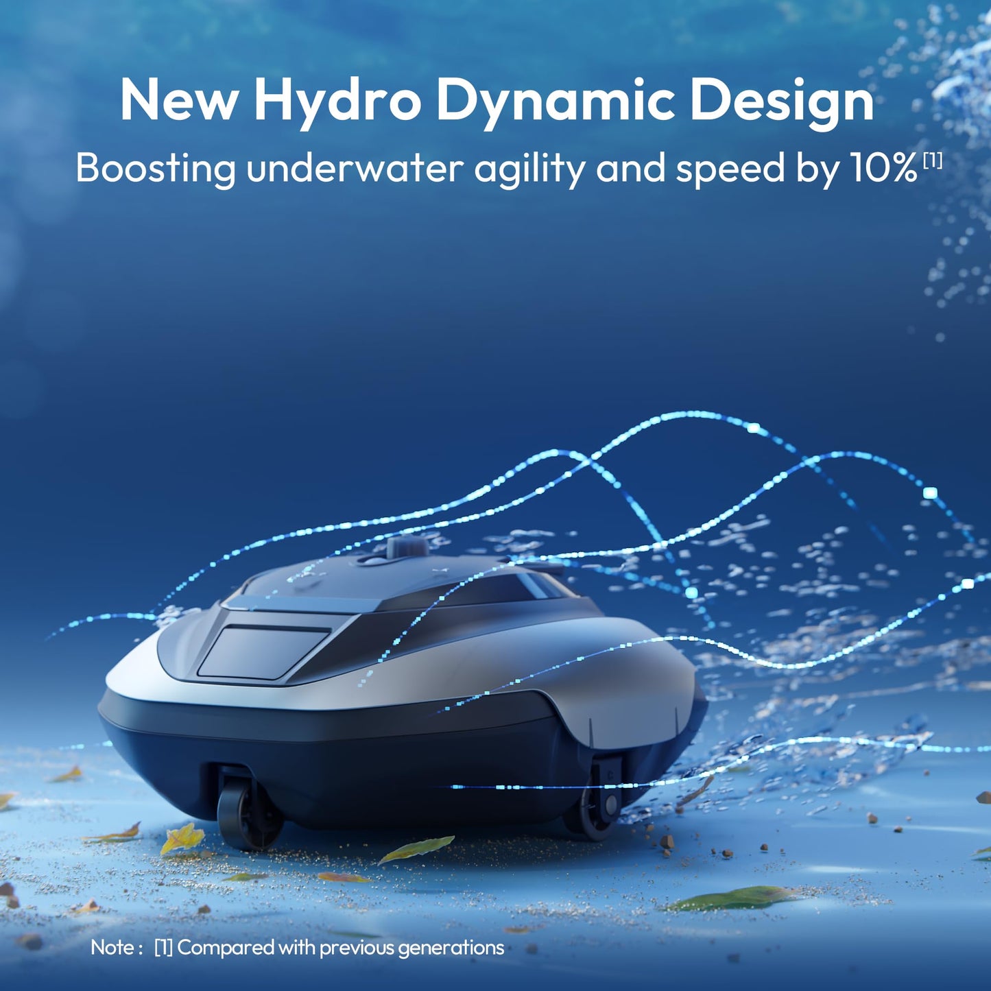 BUBLUE BuSwift 320P Robotic Pool Cleaner, Hydro Dynamic Design, Pool Vacuum with Superior Suction, High Efficiency, DirtLock 2.0, Auto-Parking for Above-Ground Flat Pools up to 850 Sq.Ft, Space Gray