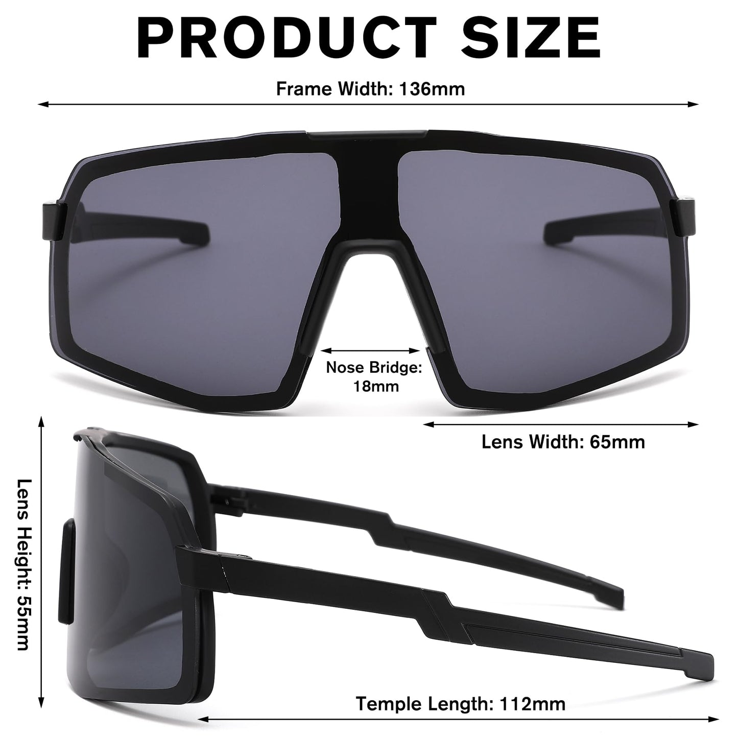 Bouryo Kids Baseball Sunglasses Lightweight Youth Baseball Sun Glasses UV400 Sports Cycling Shades for Boys Girls Toddler Age 3-13