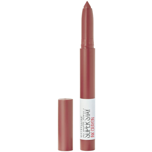Maybelline Super Stay Ink Crayon Lipstick Makeup, Precision Tip Matte Lip Crayon with Built-in Sharpener, Longwear Up To 8Hrs, Enjoy The View, Red Brown, 1 Count