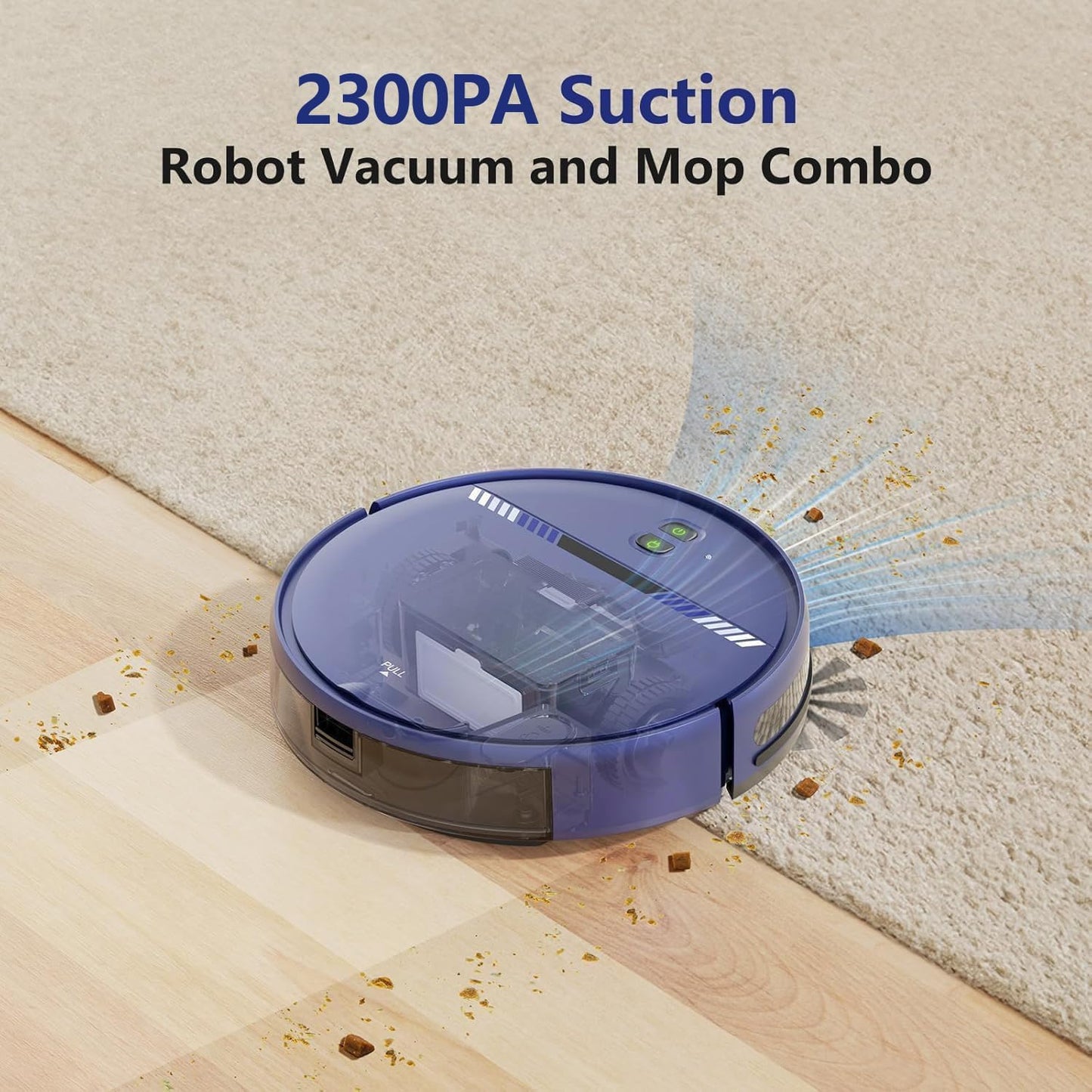 XIEBro Life Robot Vacuum and Mop Combo, 2 in 1 Vacuum Robot with WiFi/App/Voice, Schedule, Water Tank and Dustbin, Self-Charging, Slim, Ideal for Hard Floor, Pet Hair, Carpet