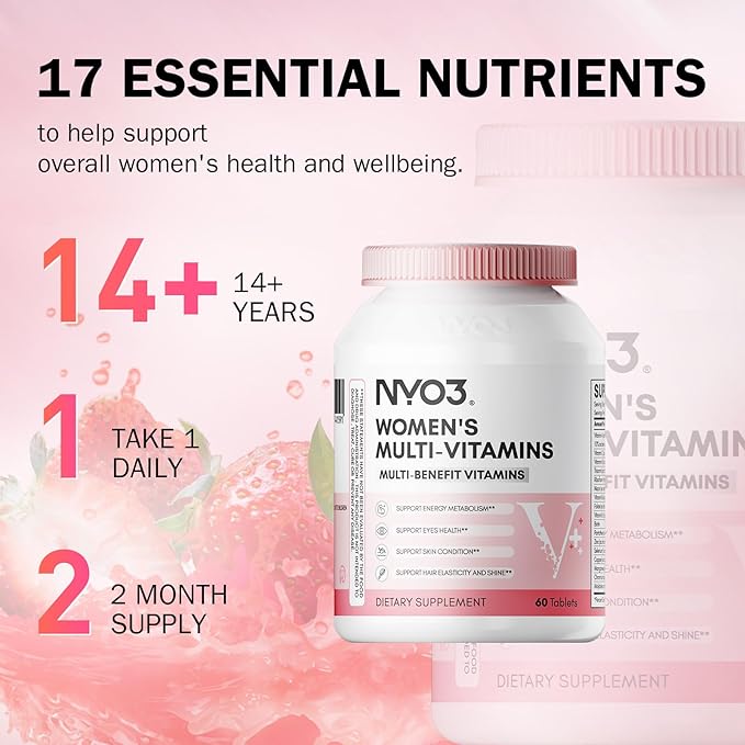 Multivitamin for Women with Zinc & Biotin Vitamins A,C,K,B2,B6,B12 & Multimineral | Daily Multivitamins Beauty & Energy | Gluten-Free, 60 Day Supply
