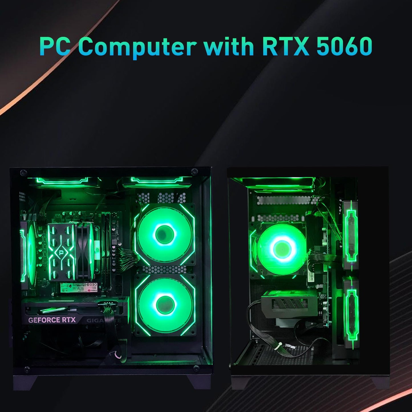 ALCPOK Gaming PC Desktop Computer,Intel Core i5 14400F Gaming Computer RTX 5060,32GB RAM 1TB SSD,ARGB Fan,Prebuilt Gaming PC Tower for Office