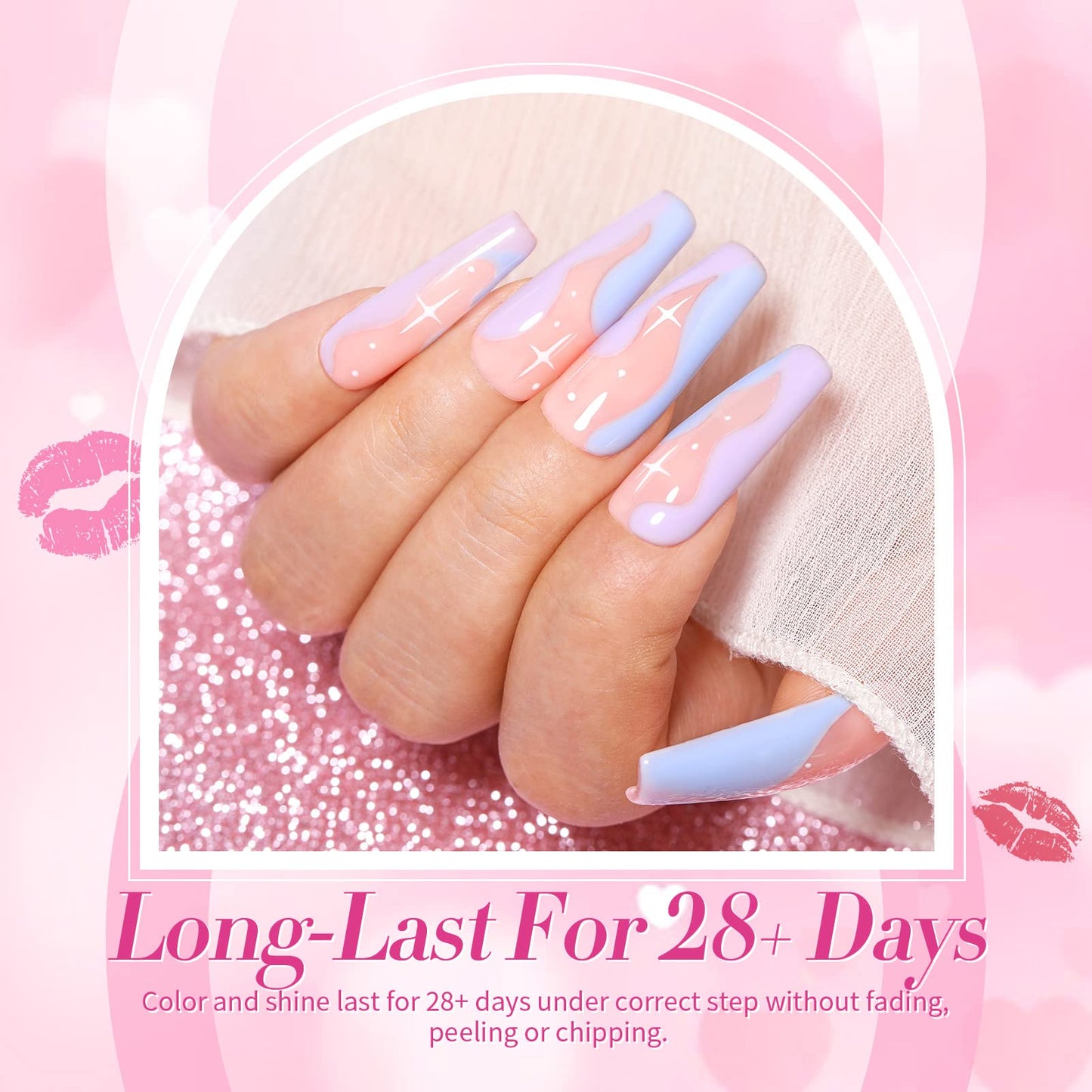 Born Pretty Pastel Gel Nail Polish Set Spring Summer Macaron Candy Sweet Color Gel Polish Easter Soft Pink Yellow Purple Blue Green Colors Collection 7ML 6PCS Nail Art Gift Box