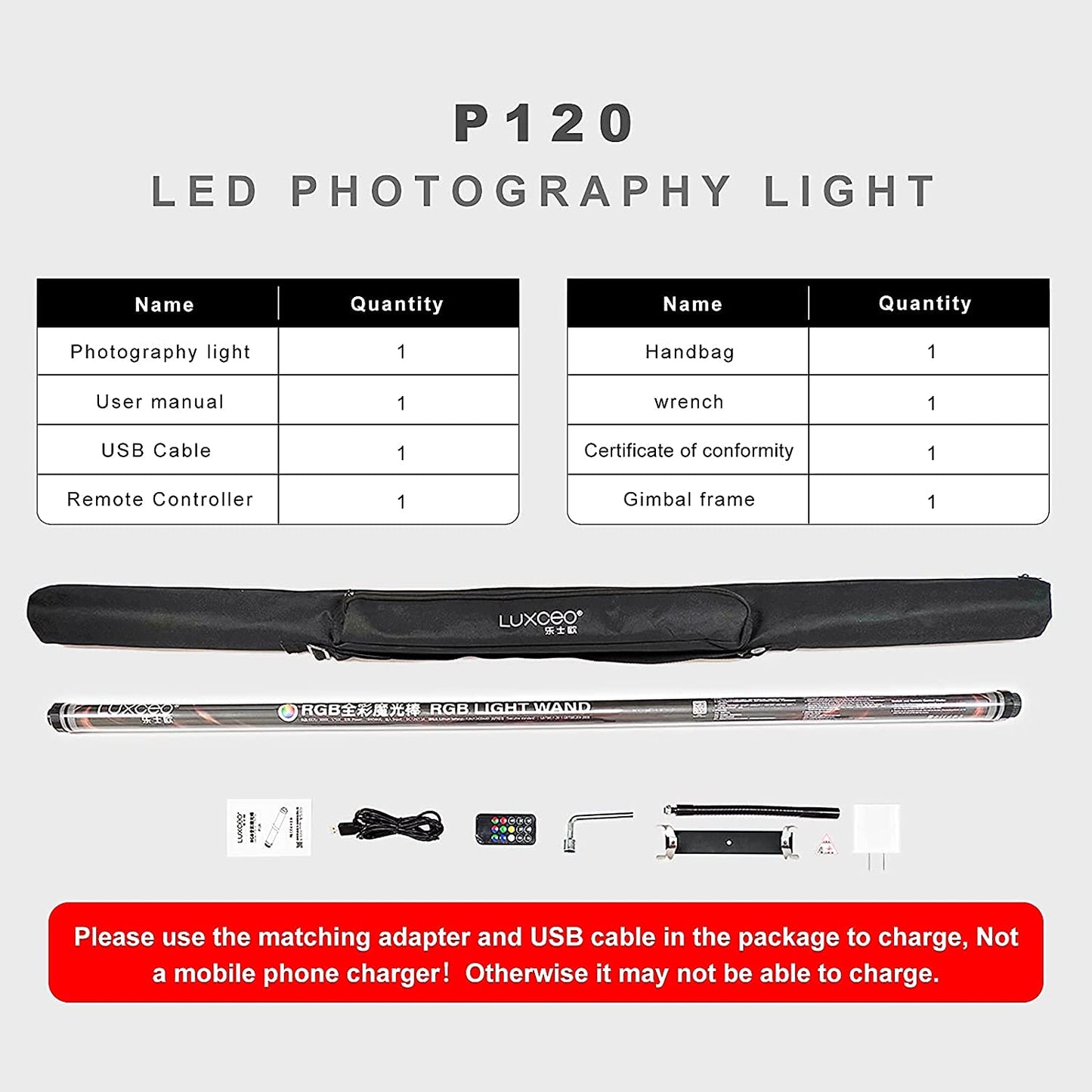 uyled P120 RGB Handheld Photography Light, APP Control 1350 Lumen LED Video Light Wand 360°Full Color 12 Lighting Modes CRI≥95 IP68 Waterproof Built-in Rechargeable Battery 3000k 5750k Colorful Stick