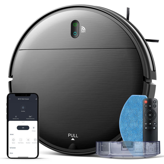 Robot Vacuum and Mop Combo, 2 in 1 Mopping Robot Vacuum Cleaner with Schedule, Wi-Fi/Voice/App, Strong Suction, Easy of Use, Self-Charging Robotic Vacuum, Slim, Ideal for Hard Floor, Pet Hair, Carpet
