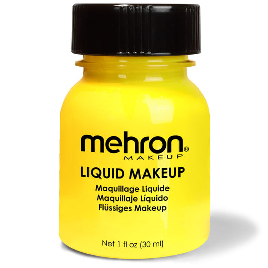 Mehron Makeup Liquid Makeup | Face Paint and Body Paint Perfect for Halloween, Cosplay I Air Brush Compatible Body Paint(1 oz) (YELLOW)