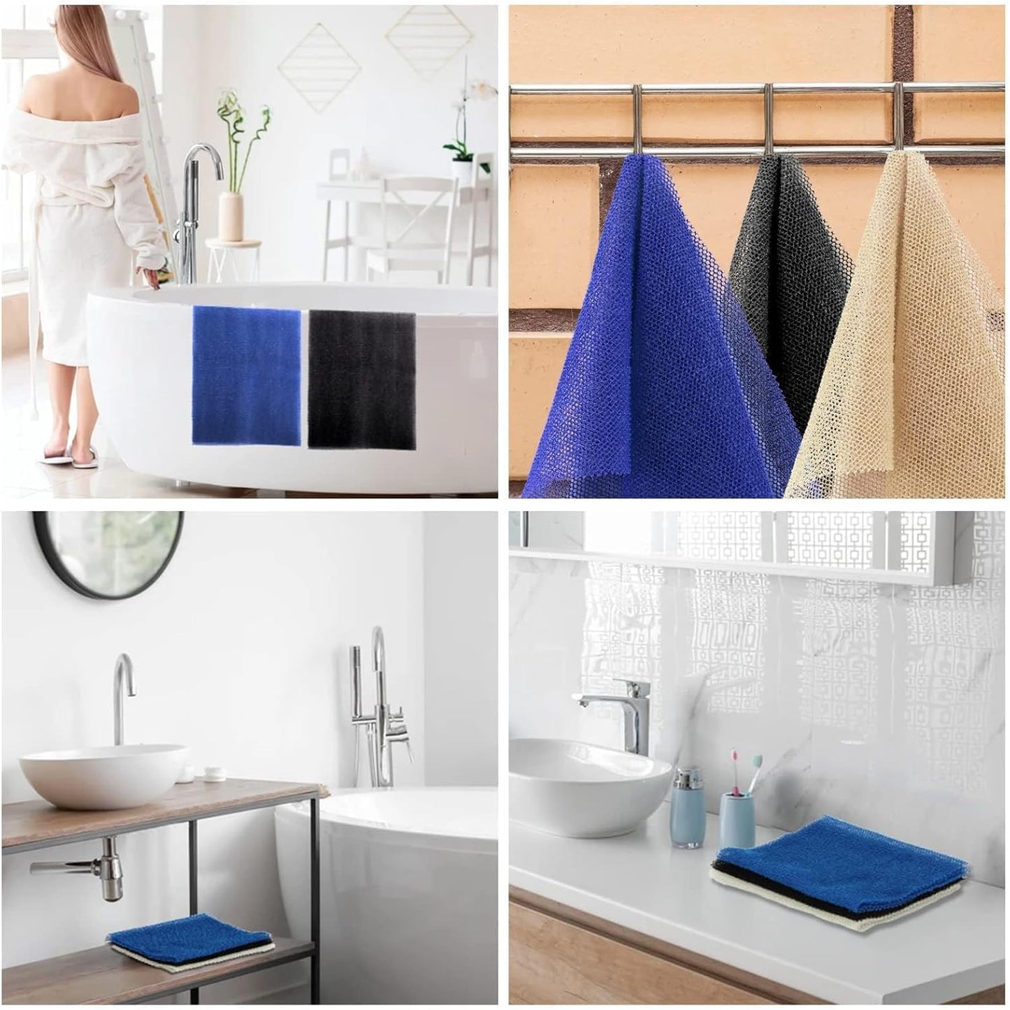 3-Piece African Exfoliating Shower Set | Bright Colors for Smooth Skin