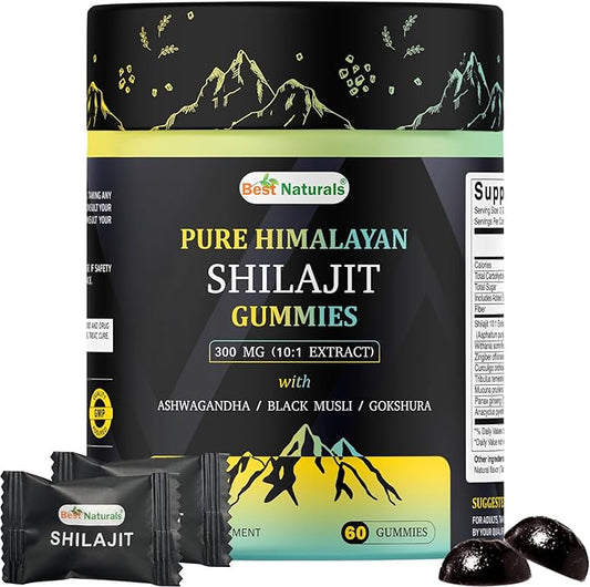 Best Naturtals Pure Himalayan Shilajit Gummies - 60 ct - Made with Ashwagandha, Black Musli, and Gokshura