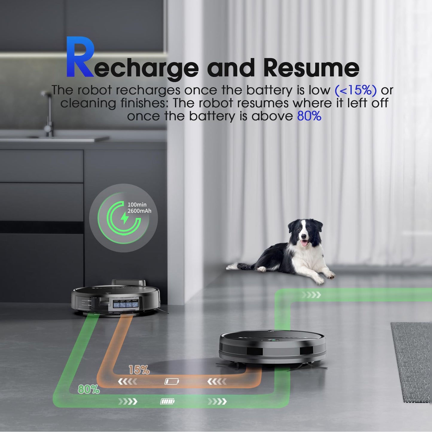 Robot Vacuum and Mop, 2-in-1 Robotic Vacuums Cleaner with Smart Max Strong Suction, WiFi/App/Alexa Voice Control, Obstacle Avoidance, for Pet Hair, Carpets and More