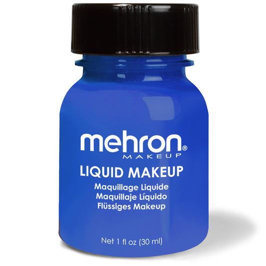 Mehron Makeup Liquid Makeup | Face Paint and Body Paint Perfect for Halloween, Cosplay I Air Brush Compatible Body Paint(1 oz) (Blue)