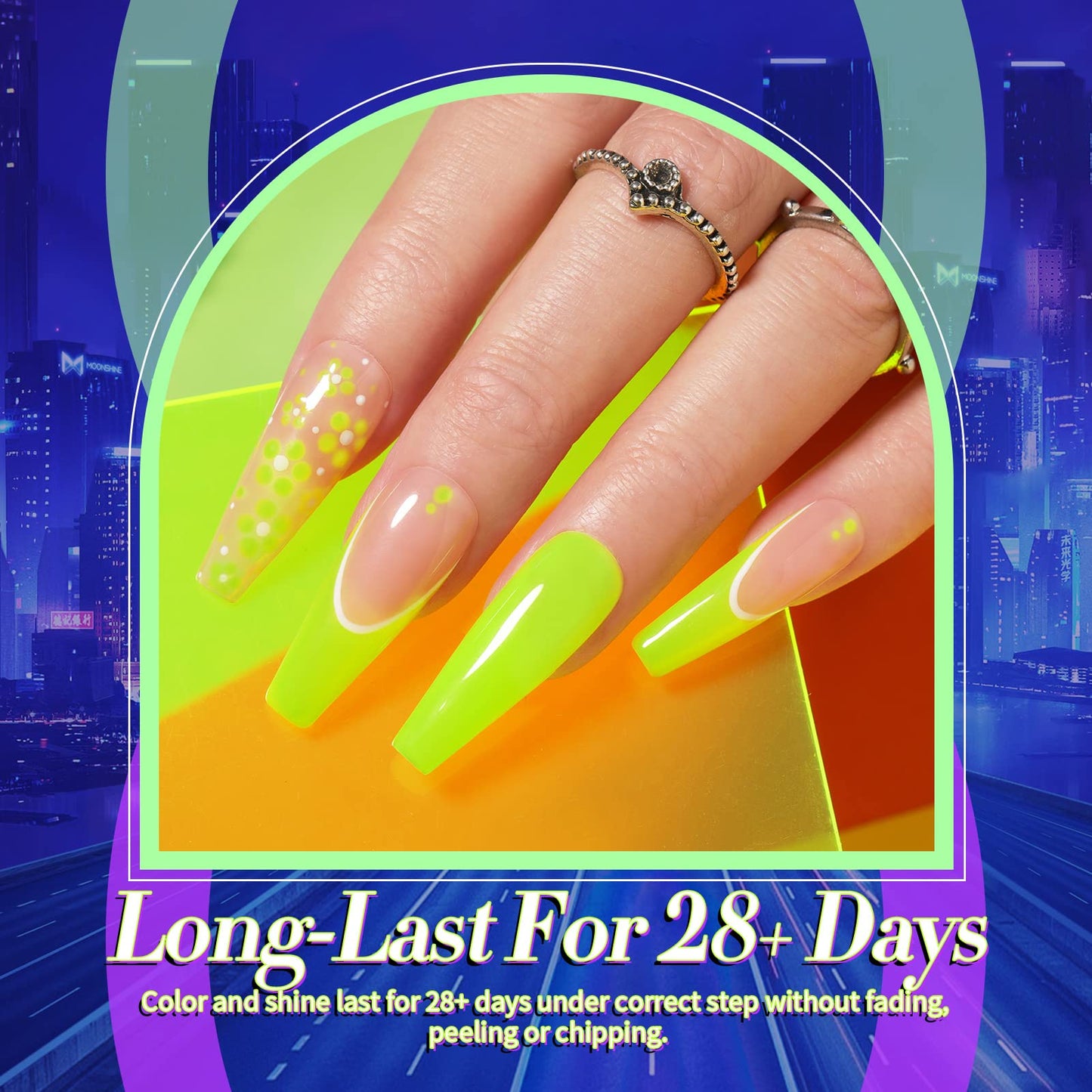 Born Pretty Neon Gel Nail Polish Luminous Glow in Dark Gel Polish Neon Gel Nail Polish Set Fluorescent Gel Polish Orange Hot Pink Blue Yellow Green Purple Vibrant Spring Summer Gel Polish 7ML