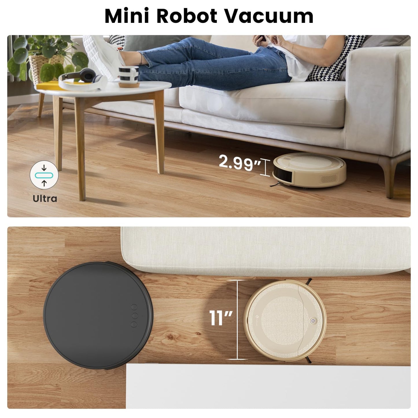 Lefant M310 Robot Vacuum Cleaner, 4500Pa Strong Suction with PreciSense Avoiding, Slim, Self-Charging, 160Mins Runtime, App/Wi-Fi/Alexa, Ideal for Pet Hair & Hard Floor Cleaning