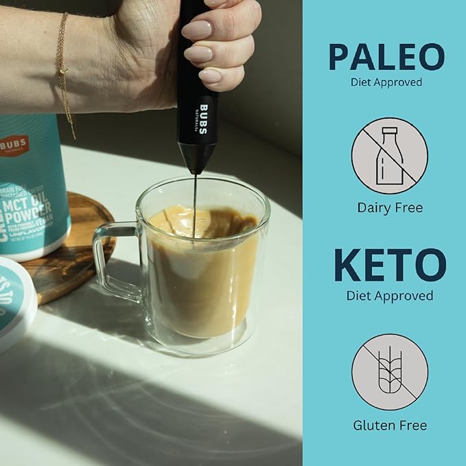 BUBS Naturals MCT Oil Powder Packets - Medium Chain Triglycerides - Keto Vegan & Paleo Friendly - Healthy Coconut Fats + Low Carb - Dairy-Free Energy Source - includes 14 Travel Packets