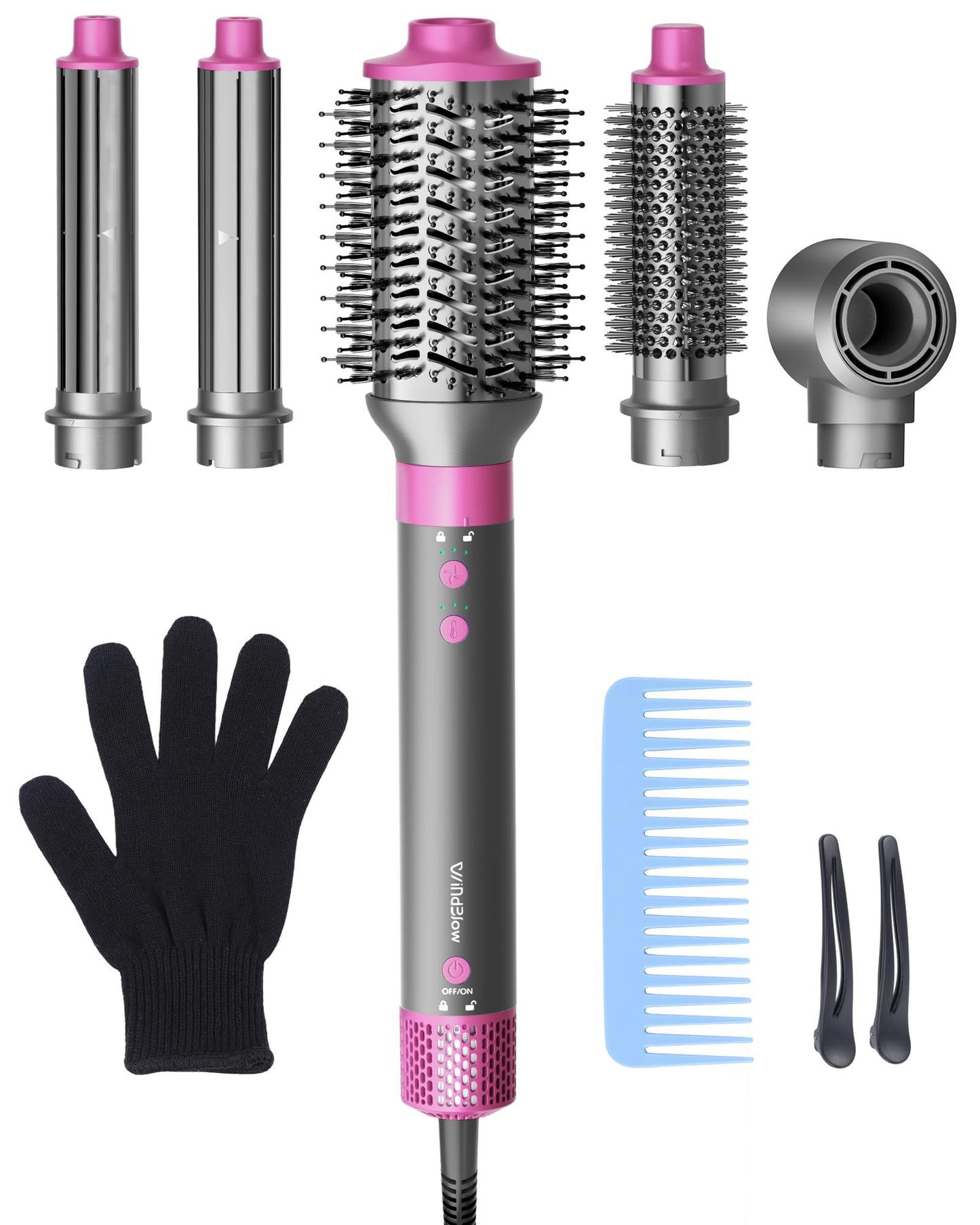 5 in 1 Hair Dryer Brush WindBlow Magic Styler, 110,000 RPM High-Speed Turbo Blow Dryer Brush, Professional 500 Million Negative Ionic Hair Dryer, for Curling Volumizing Air Styling